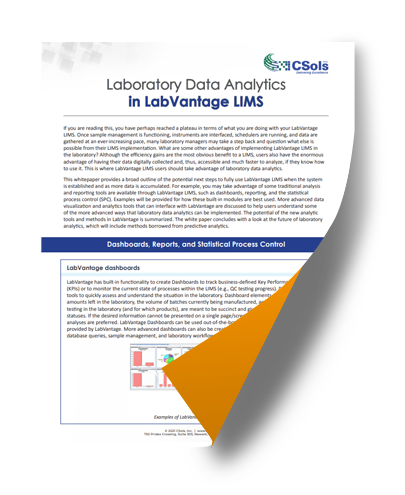 lab data analytics for labvantage lims