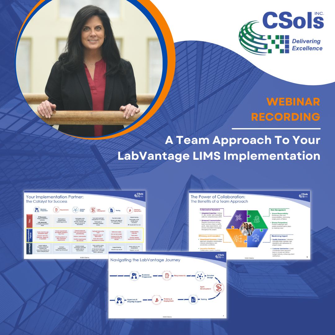 Webinar Request: A Team Approach to Your LabVantage LIMS Implementation